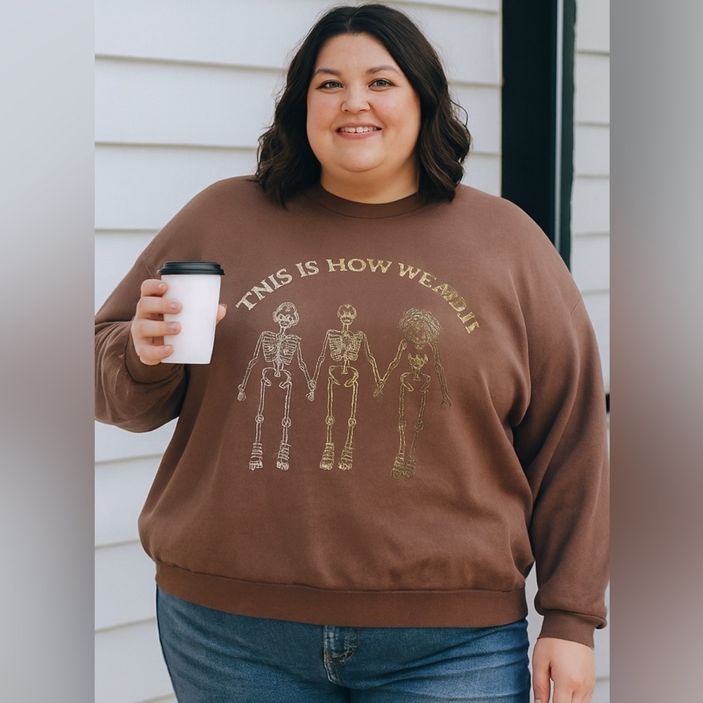 Project Social T Skeleton “This Is How We Roll” Crew Sweater